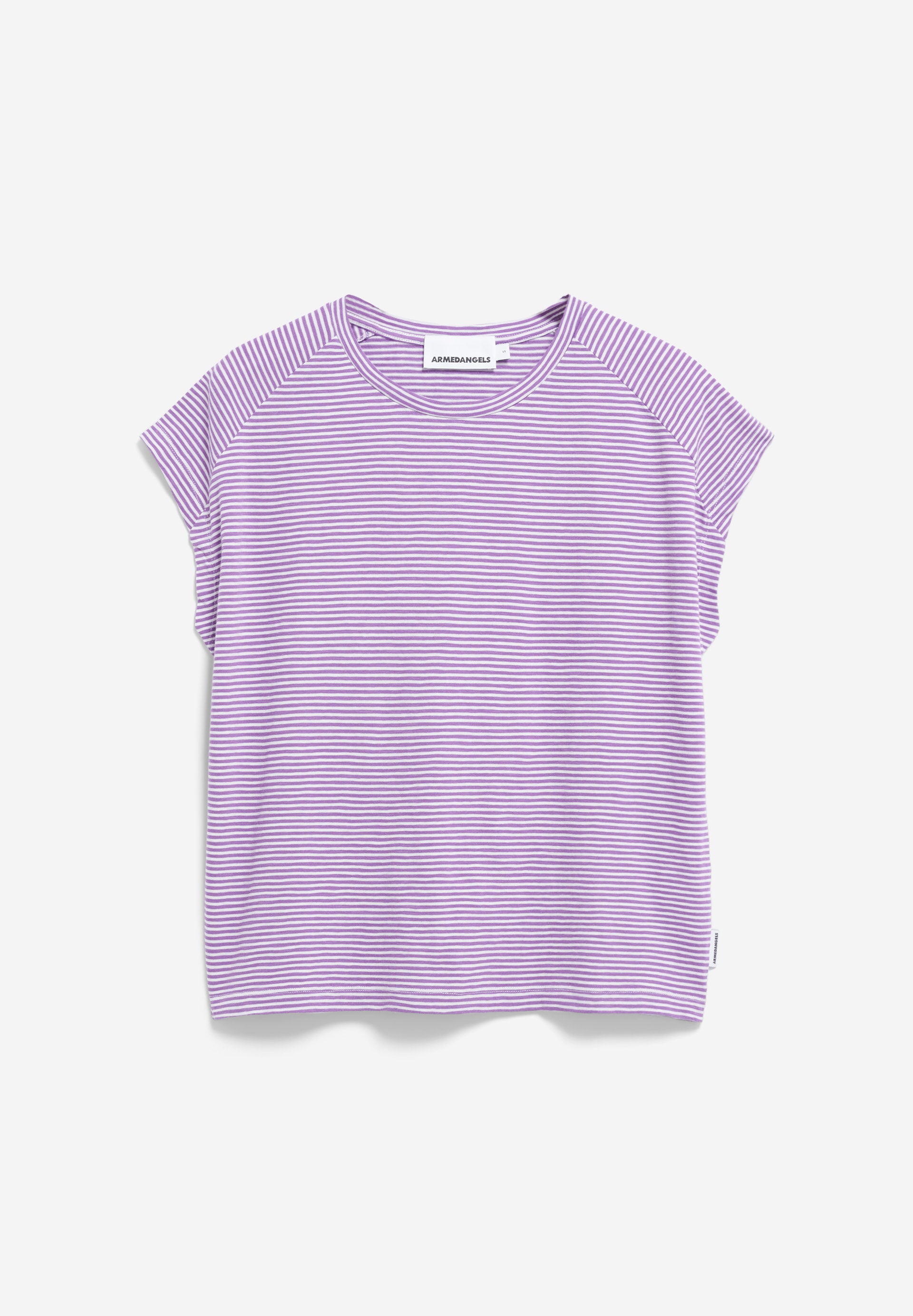 Armedangels - ONELIAA LOVELY STRIPES Jersey Shirts T-Shirt oatmilk-orchid - WERTE FREUNDE