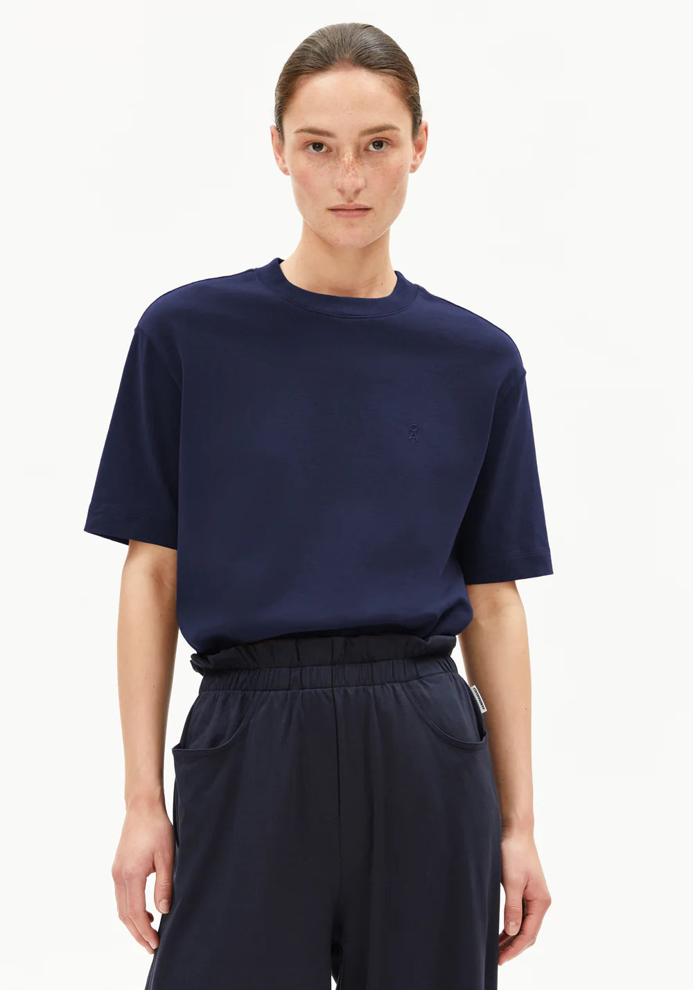 Armedangels - TARJAA Jersey Shirts T-Shirt tinted navy - WERTE FREUNDE