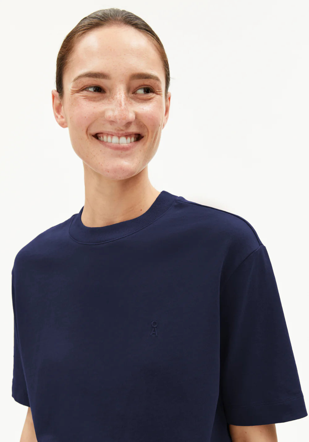 Armedangels - TARJAA Jersey Shirts T-Shirt tinted navy - WERTE FREUNDE