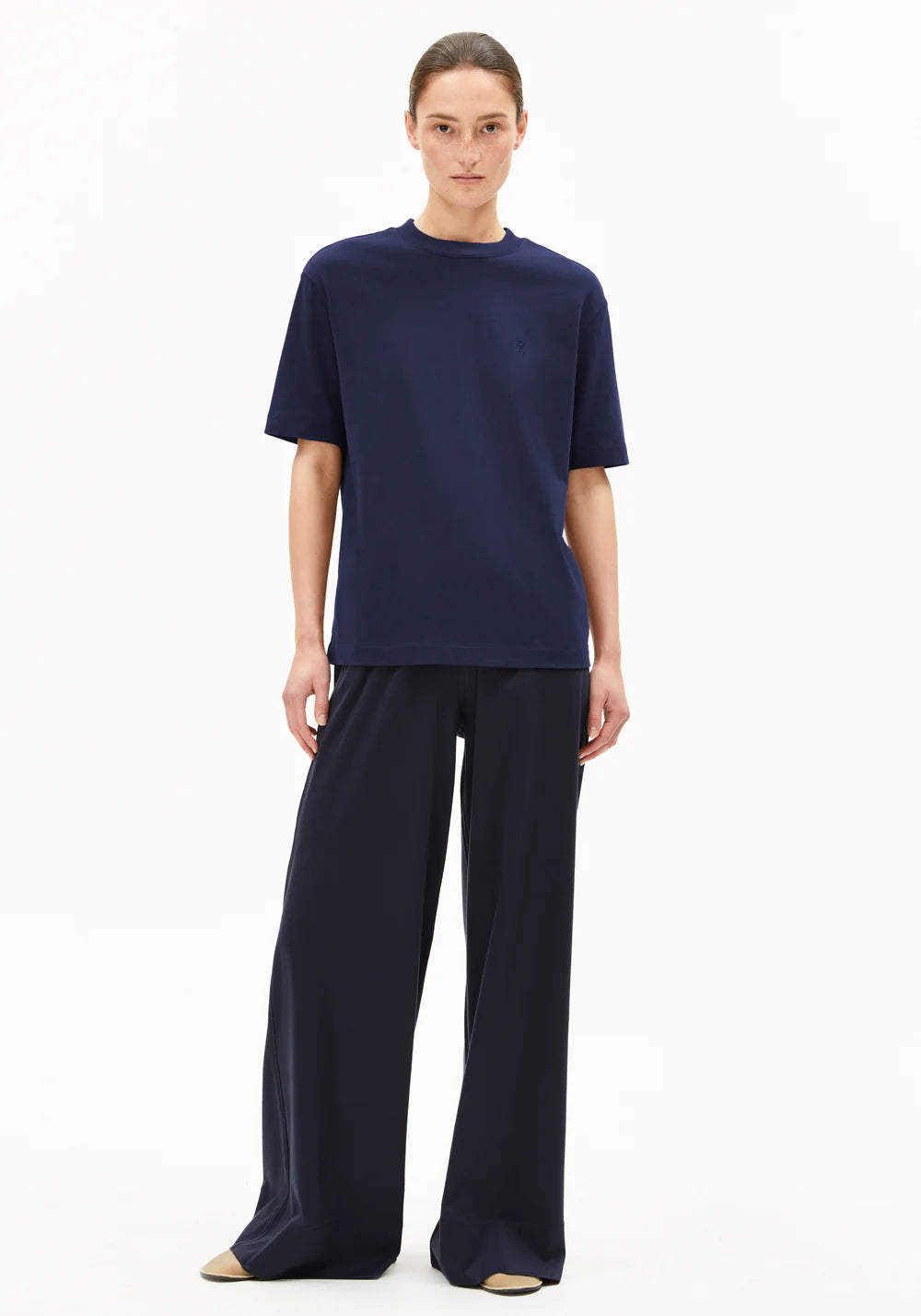 Armedangels - TARJAA Jersey Shirts T-Shirt tinted navy - WERTE FREUNDE