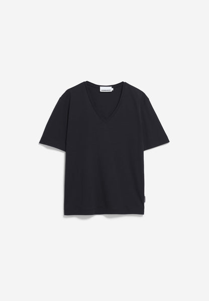 Armedangels - V-NECK T-SHIRT black - WERTE FREUNDE