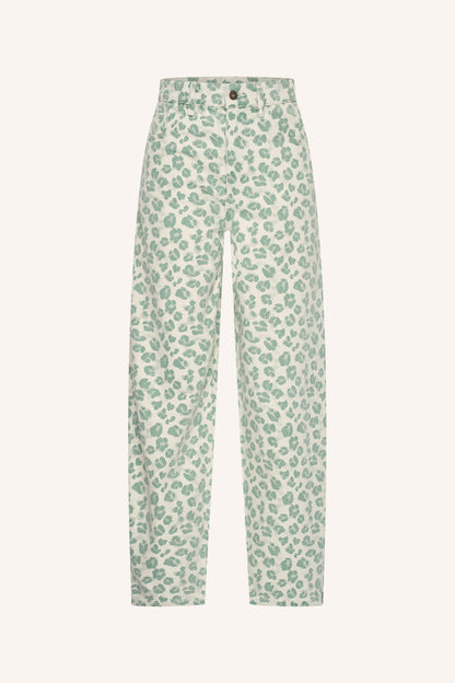 by-bar - lew green cheetah pants green cheetah - WERTE FREUNDE