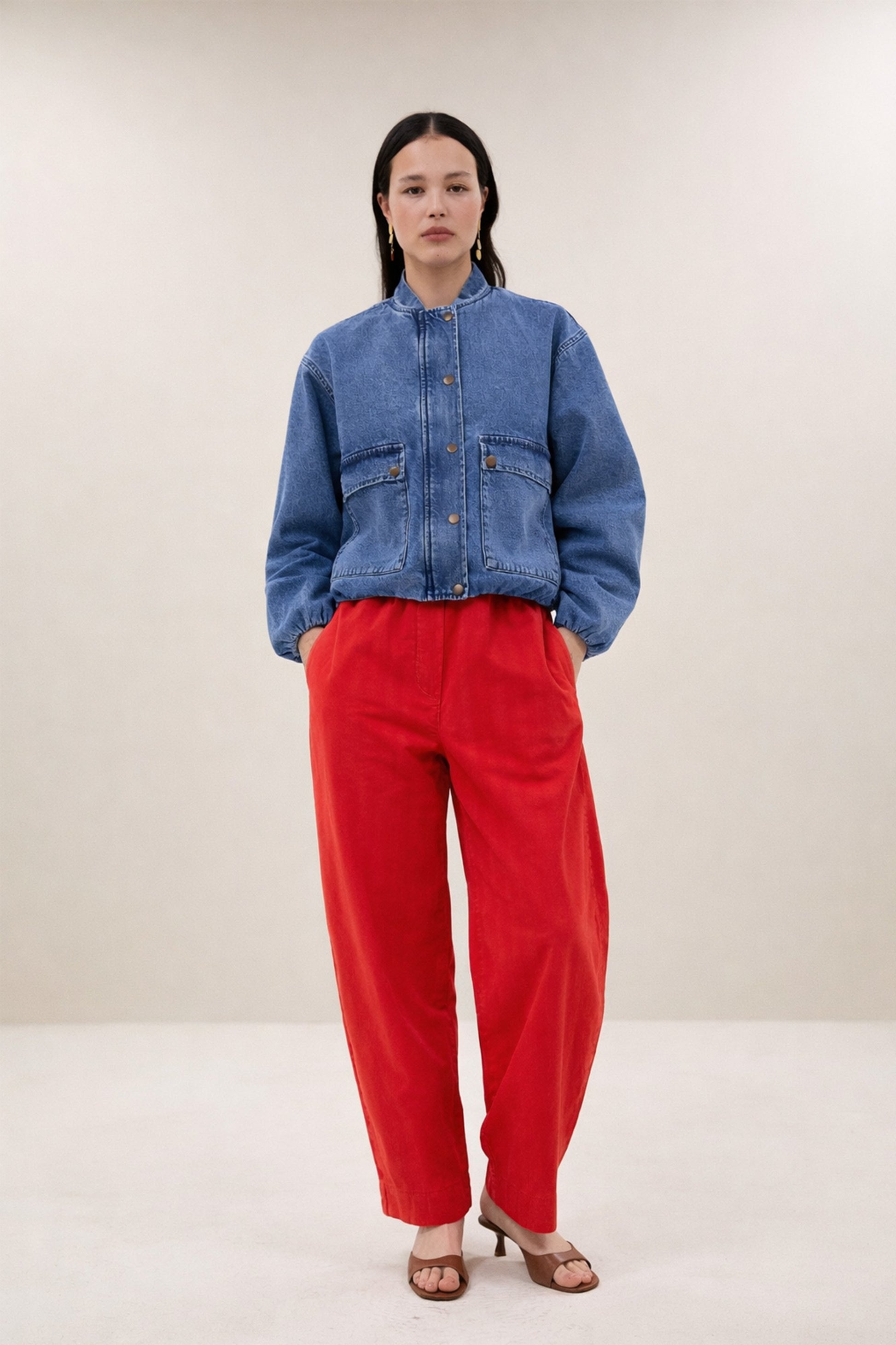 by-bar - maggie denim jacket mid denim - WERTE FREUNDE