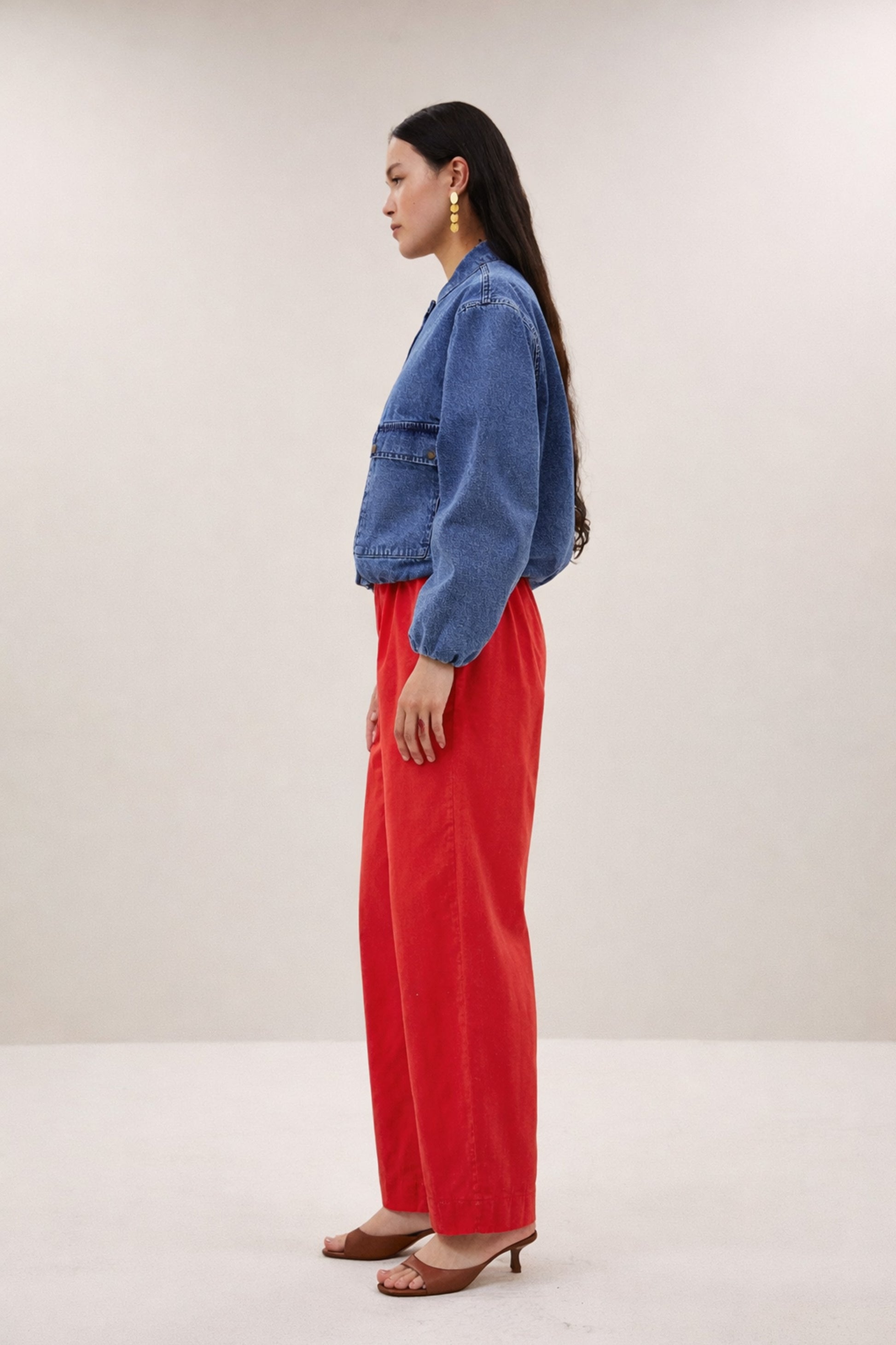 by-bar - maggie denim jacket mid denim - WERTE FREUNDE