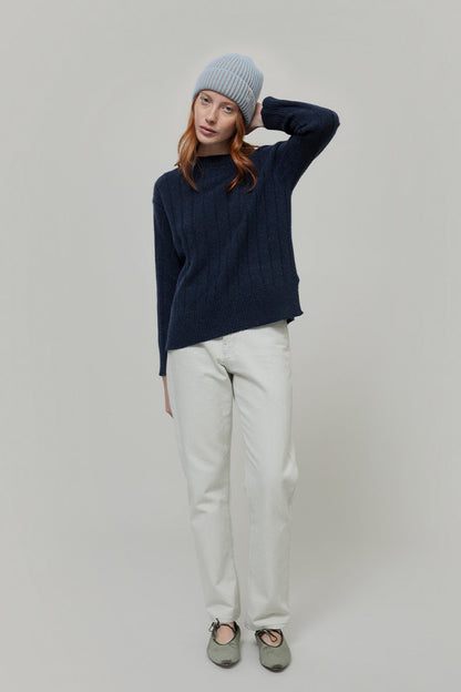 Rifo - Teo Cashmere Beanie Light-blue-Beige