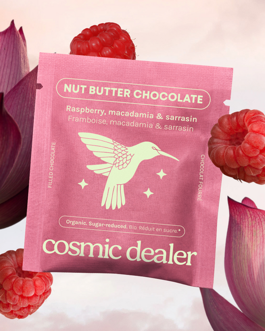 Cosmic Dealer - Nut Butter Chocolate Raspberry and Buckwheat 20g - WERTE FREUNDE