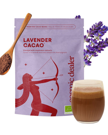Cosmic Dealer - CACAO LAVENDER with Reishi Mushroom & Lucuma 120 g - WERTE FREUNDE