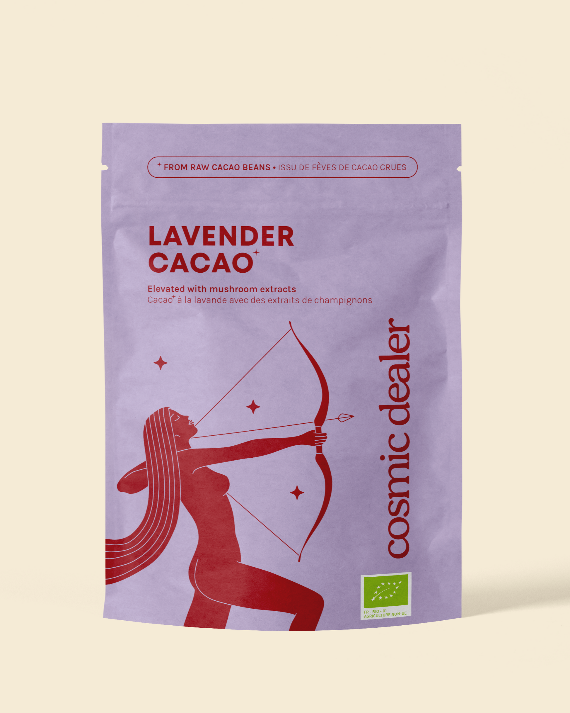 Cosmic Dealer - CACAO LAVENDER with Reishi Mushroom & Lucuma 120 g - WERTE FREUNDE