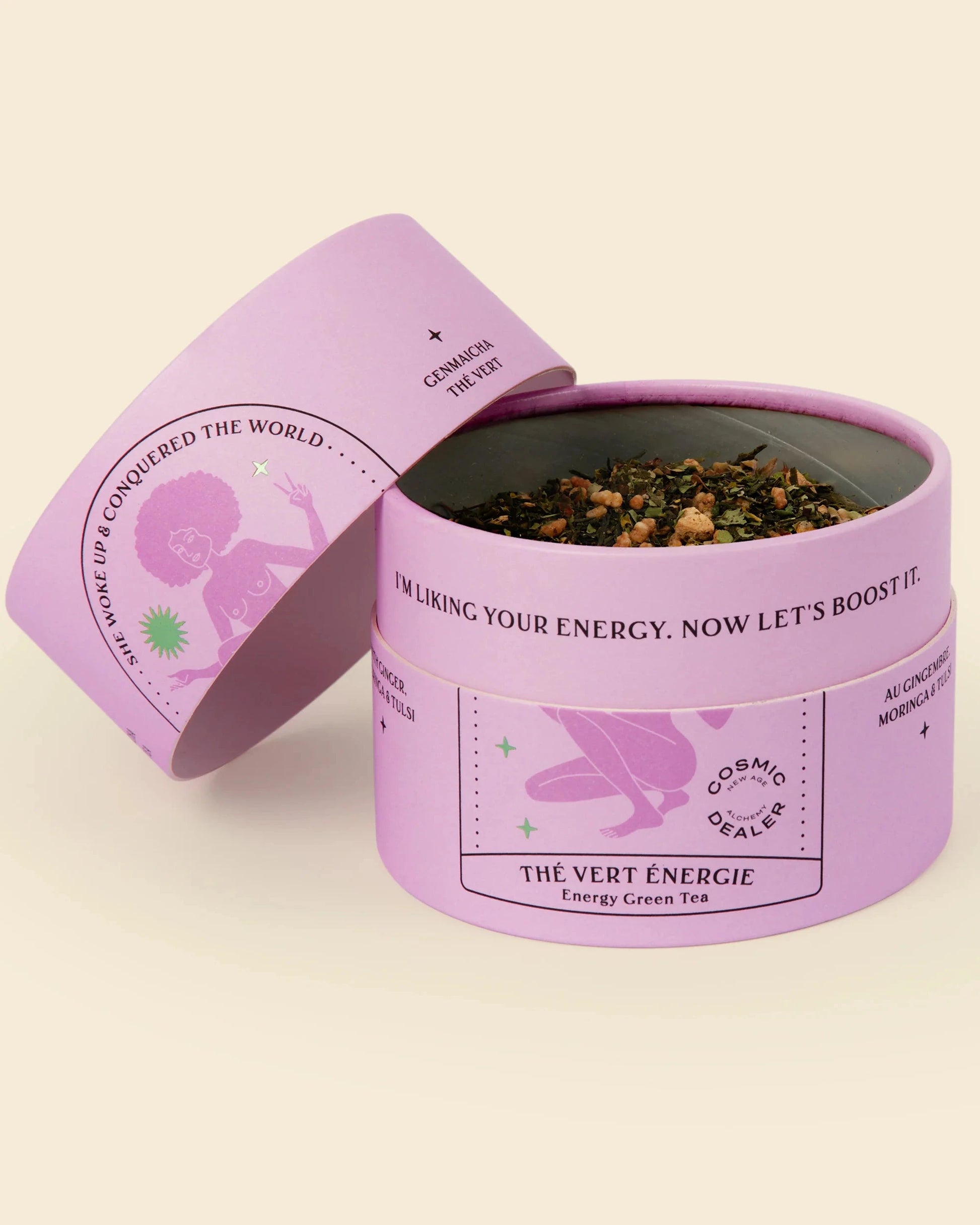 Cosmic Dealer - Loose Tea Genmaicha, Ginger and Tulsi 80g - WERTE FREUNDE