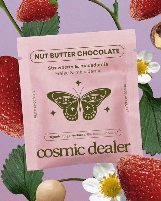 Cosmic Dealer - Nut Butter Chocolate Macadamia and Strawberry 20g - WERTE FREUNDE