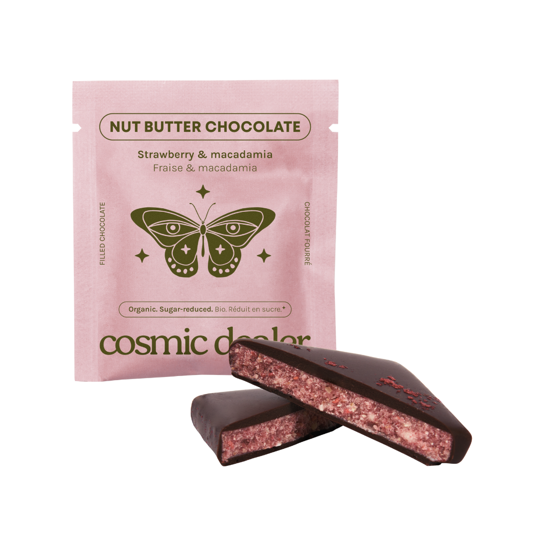 Cosmic Dealer - Nut Butter Chocolate Macadamia and Strawberry 20g - WERTE FREUNDE