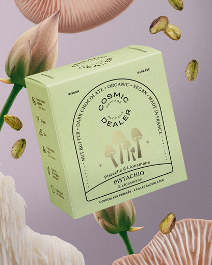 Cosmic Dealer - Nut Butter Chocolate Pistachio and Lion's Mane 4 x 20g - WERTE FREUNDE