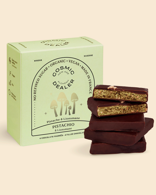 Cosmic Dealer - Nut Butter Chocolate Pistachio and Lion's Mane 4 x 20g - WERTE FREUNDE