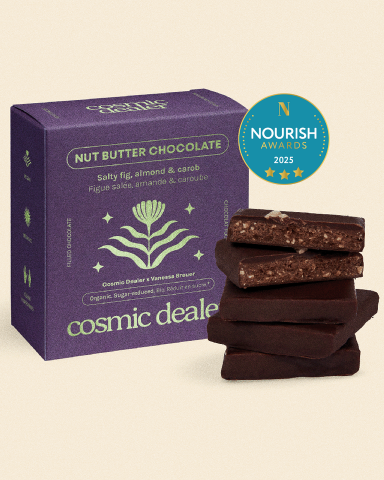 Cosmic Dealer - Nut Butter Chocolate Salty Fig and Carob 4 x 20g - WERTE FREUNDE