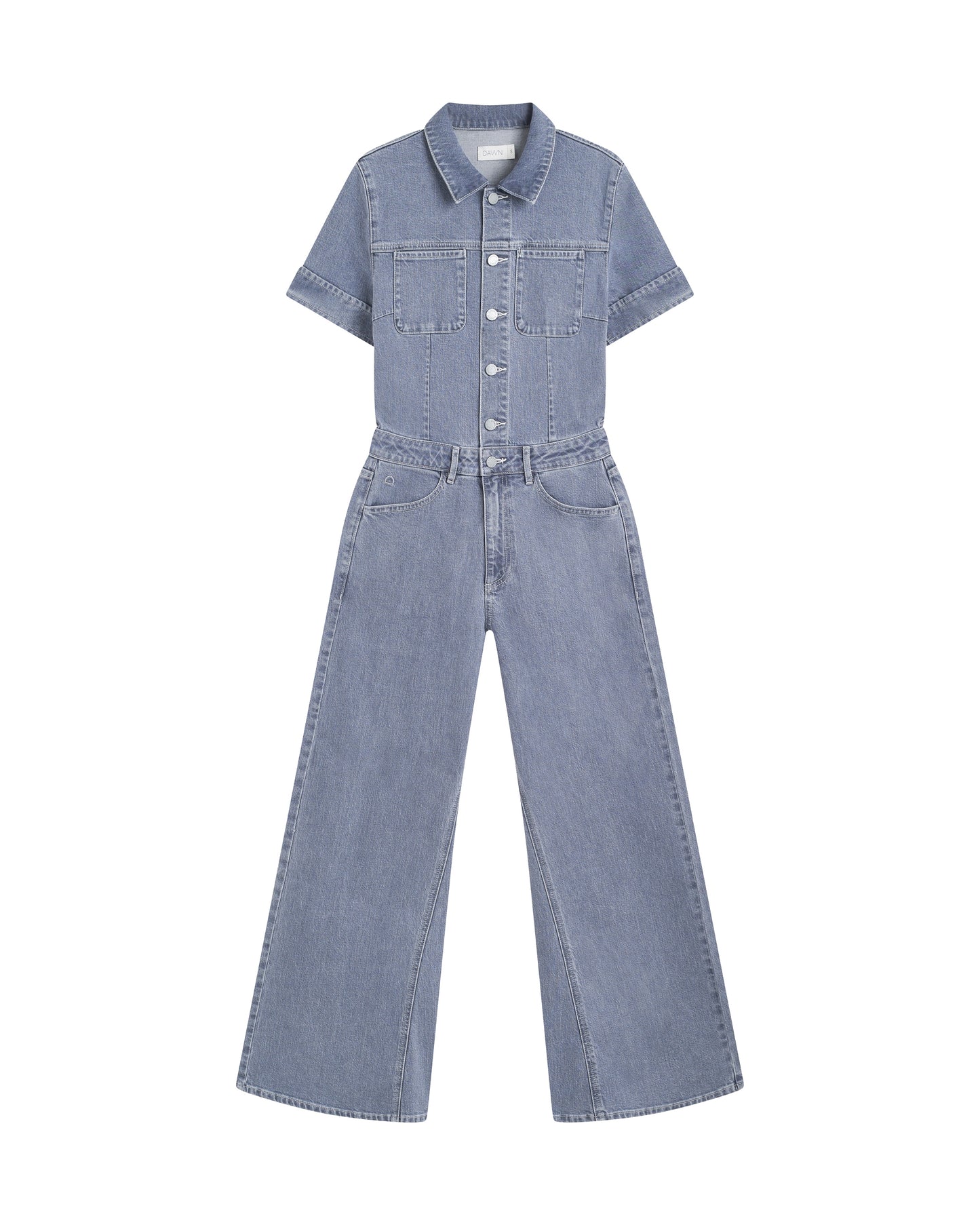 Dawn Denim - TWITTER Minimal Stretch - Short Sleeve Overall Slate Grey - WERTE FREUNDE