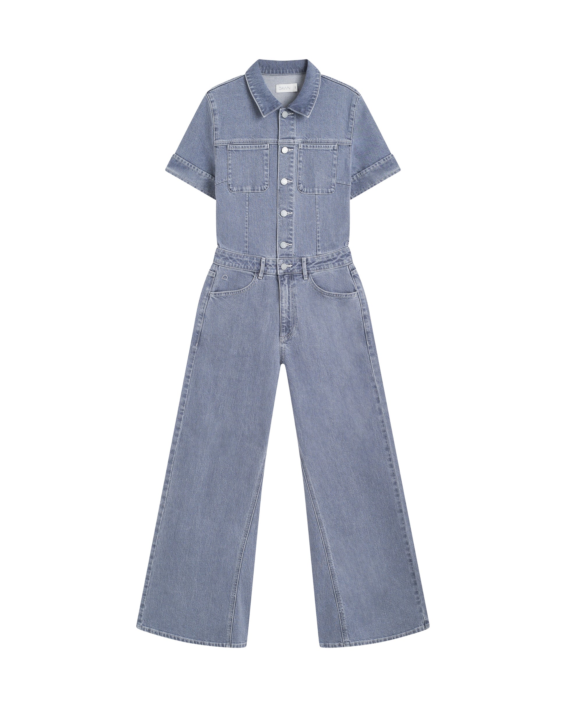 Dawn Denim - TWITTER Minimal Stretch - Short Sleeve Overall Slate Grey - WERTE FREUNDE