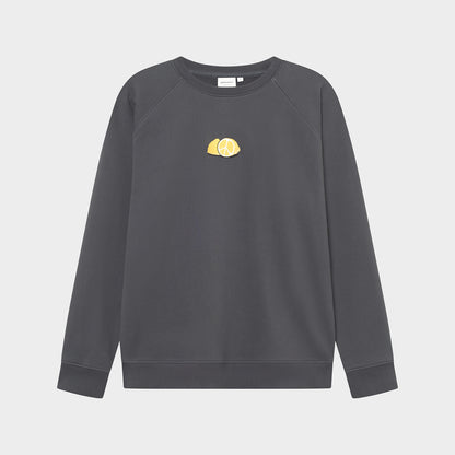 DEDICATED - Sweatshirt Malmoe Lemon Peace Charcoal Forged Iron - WERTE FREUNDE