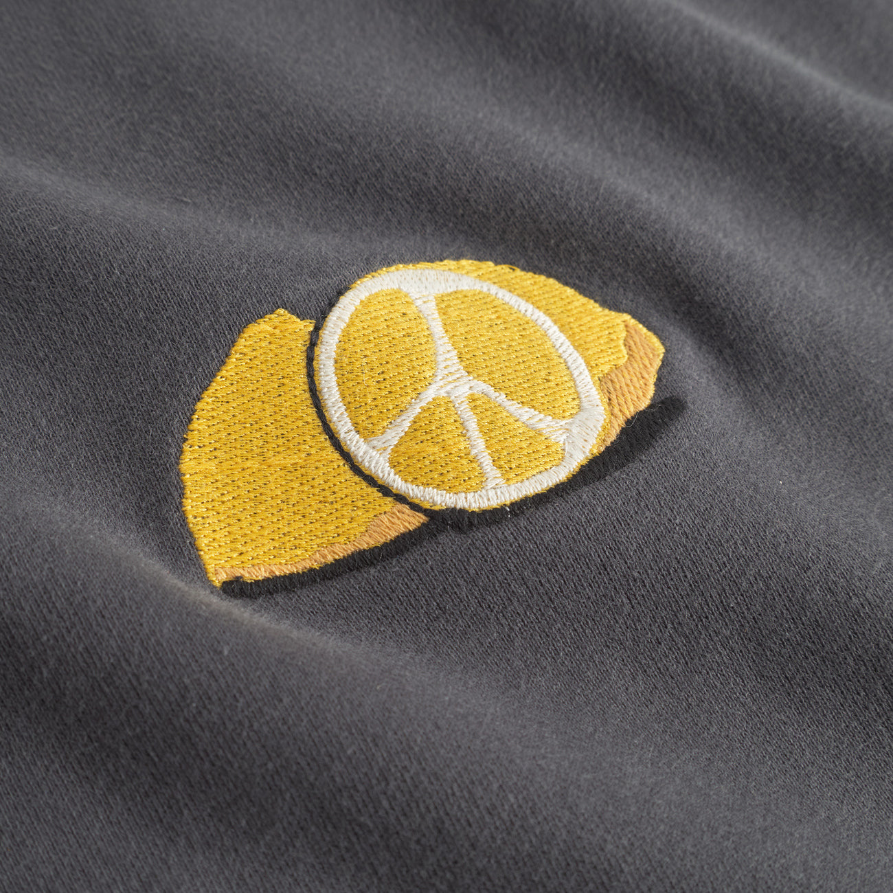 DEDICATED - Sweatshirt Malmoe Lemon Peace Charcoal Forged Iron - WERTE FREUNDE