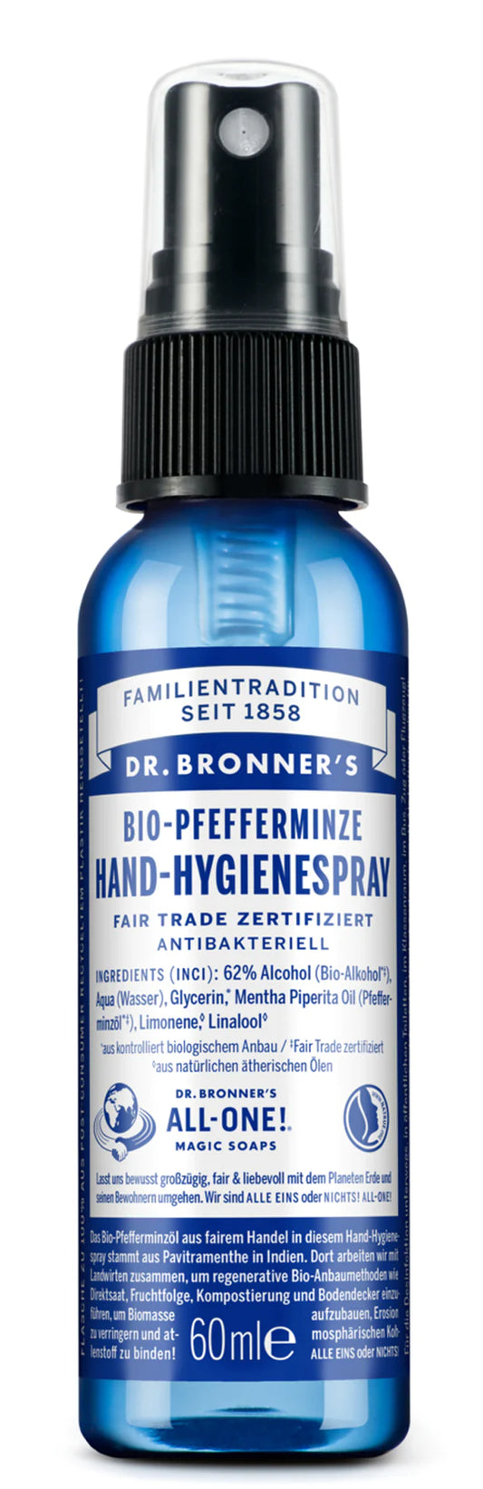 Dr. Bronner´s - Bio Hand-Hygienespray Pfefferminze 60 ml - WERTE FREUNDE