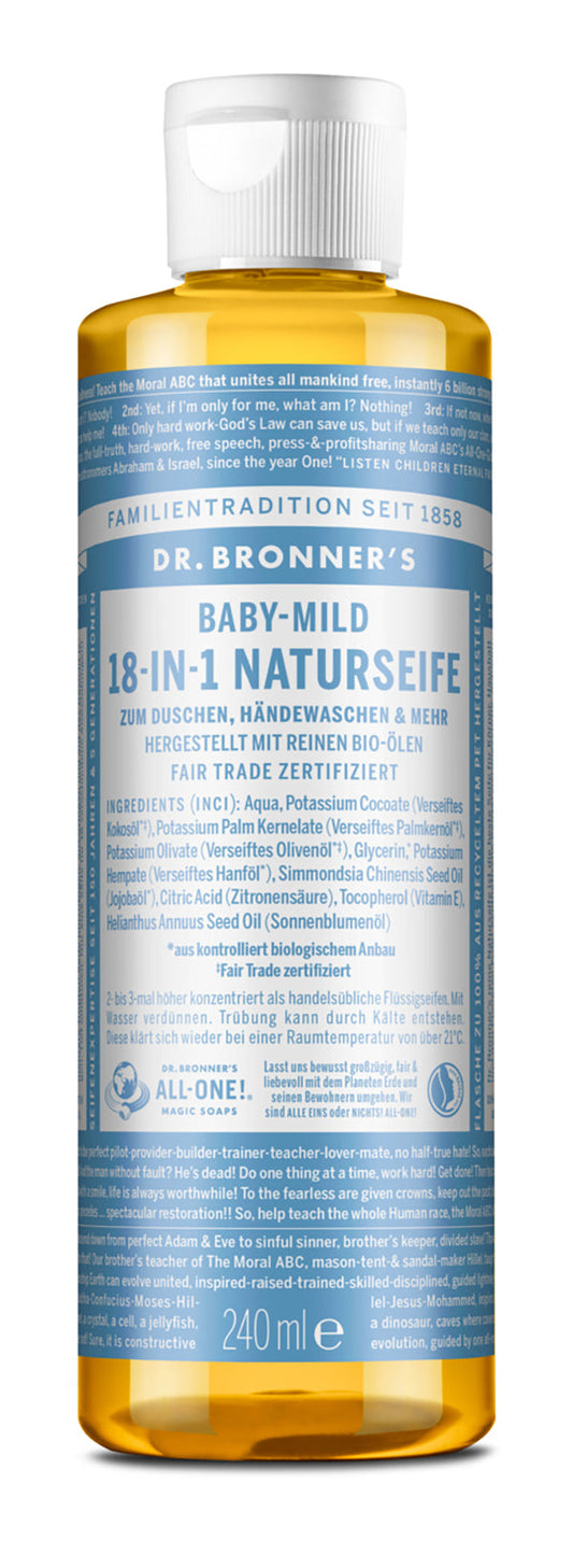 Dr. Bronner´s - 18-in-1 Naturseife Baby-Mild (ohne Duft) 240 ml - WERTE FREUNDE