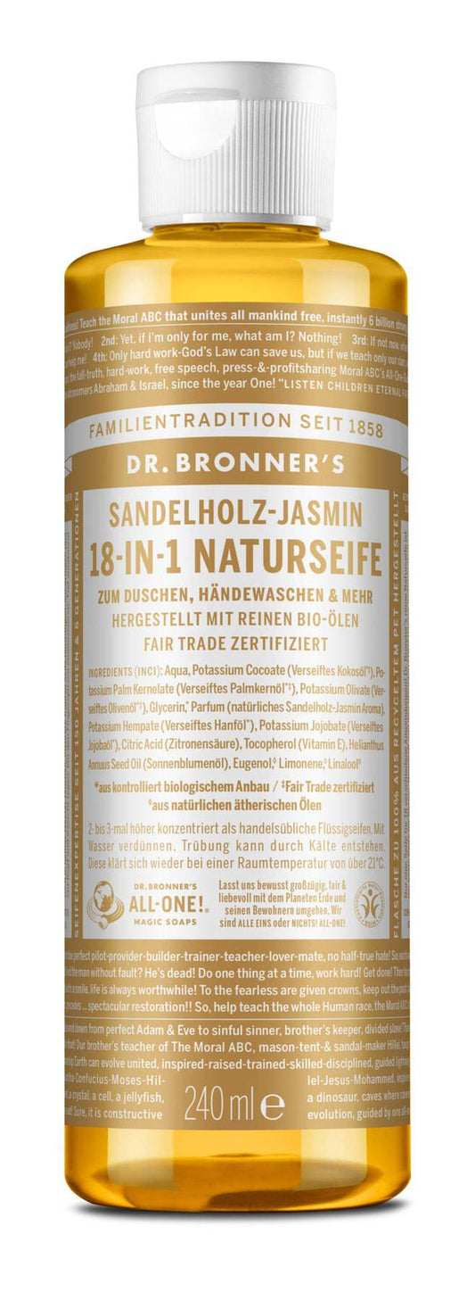 Dr. Bronner´s - 18-in-1 Naturseife Sandelholz-Jasmin 240 ml - WERTE FREUNDE