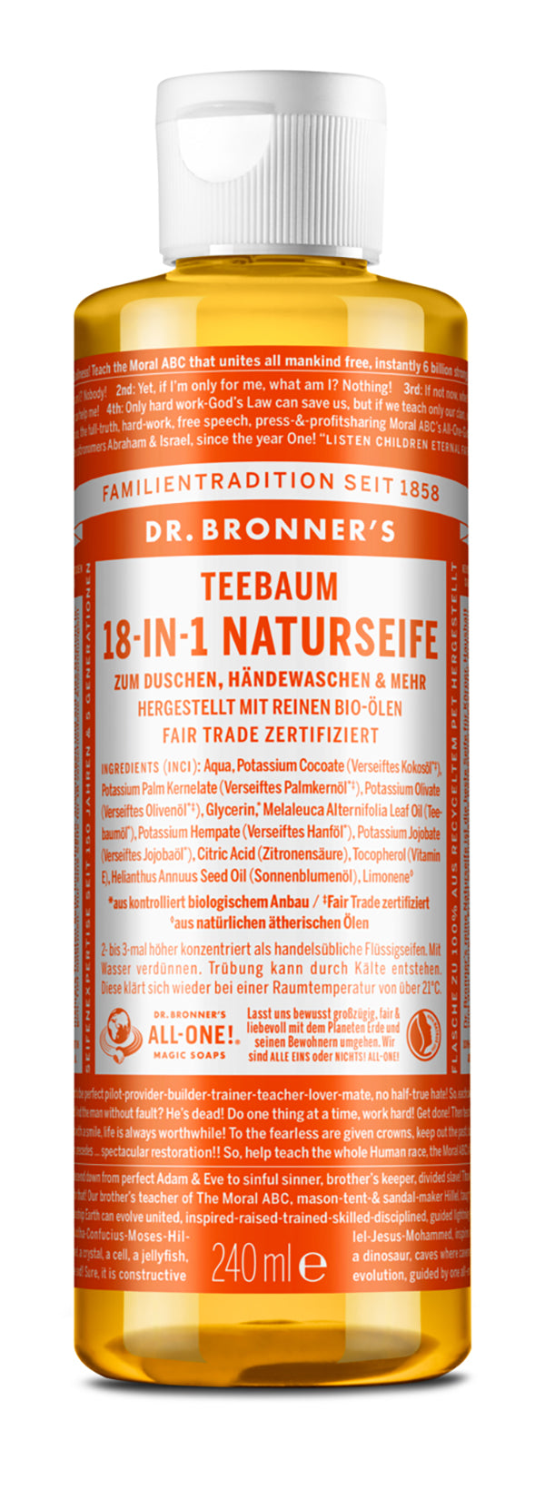Dr. Bronner´s - 18-in-1 Naturseife Teebaum 240 ml - WERTE FREUNDE