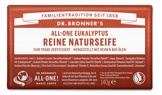Dr. Bronner´s - Reine Naturseife Eukalyptus 140 g - WERTE FREUNDE