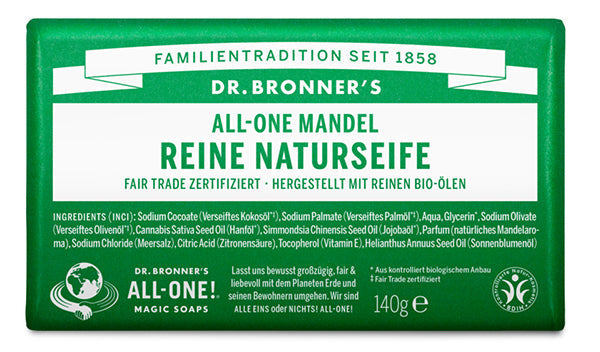 Dr. Bronner´s - Reine Naturseife Mandel 140 g - WERTE FREUNDE