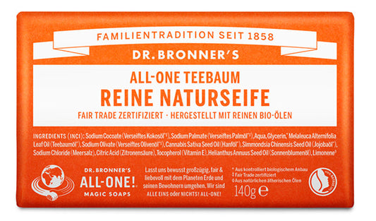 Dr. Bronner´s - Reine Naturseife Teebaum 140 g - WERTE FREUNDE
