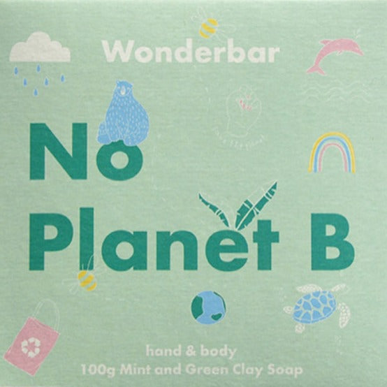Wonderbar - NO PLANET B - Mint and Green Clay Soap 100g