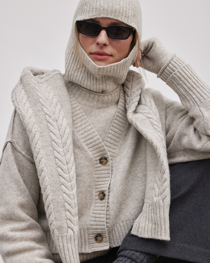 esmé studios - ESElida Knit Cardigan Sand Melange - WERTE FREUNDE