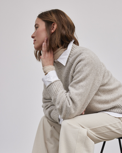 esmé studios - ESElida Raglan Knit Sand Melange - WERTE FREUNDE