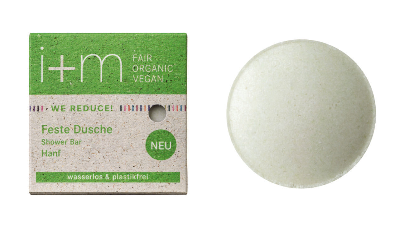 i+m - WE REDUCE! Feste Dusche Shower-Bar Hanf - 50 g - WERTE FREUNDE