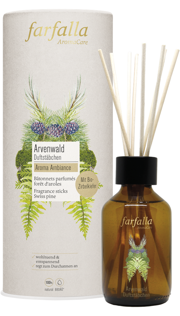 farfalla - Arvenwald Duftstäbchen Aroma Ambiance Set 150 ml - WERTE FREUNDE