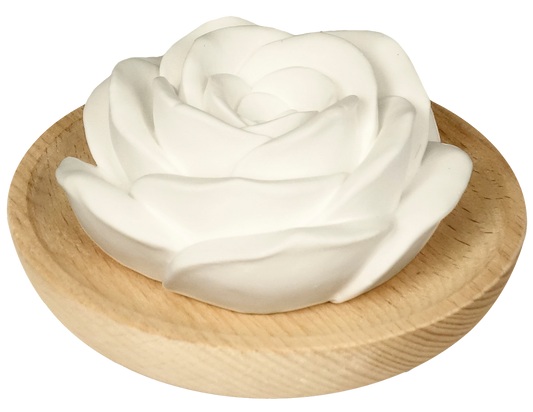 farfalla - Duftstein Rose mit Holzteller 1 Stk. - WERTE FREUNDE