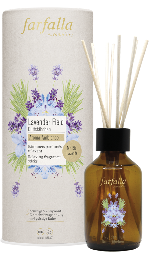 farfalla - Lavendel Field Duftstäbchen Aroma Ambiance Set 150 ml - WERTE FREUNDE