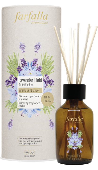 farfalla - Lavendel Field Duftstäbchen Aroma Ambiance Set 150 ml - WERTE FREUNDE