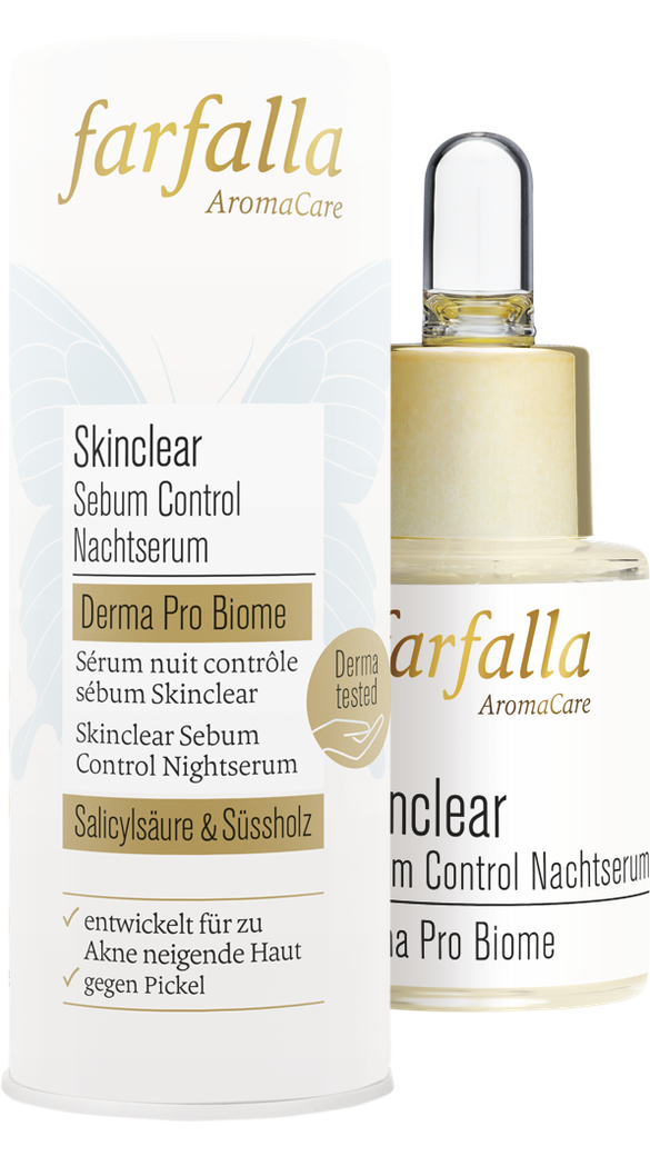 farfalla - Skinclear Sebum Control Nachtserum, Derma Pro Biome 15ml - WERTE FREUNDE