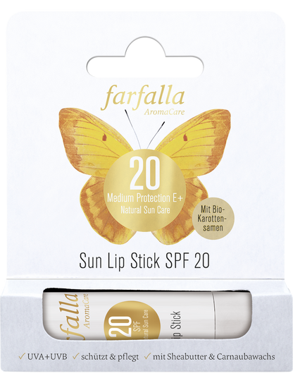 farfalla - Medium Protection E+ Sun Lip Stick SPF 20 4,6 g - WERTE FREUNDE