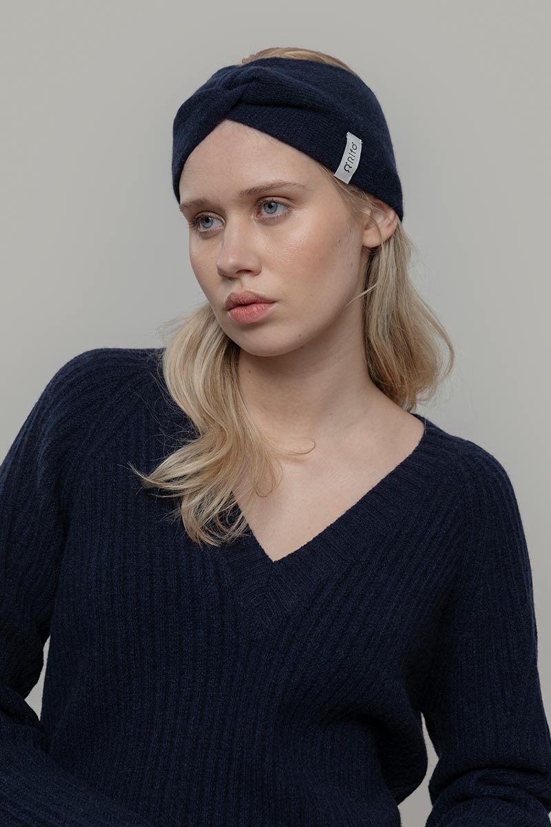 Rifo - Nadia Cashmere Headband Blue Mora