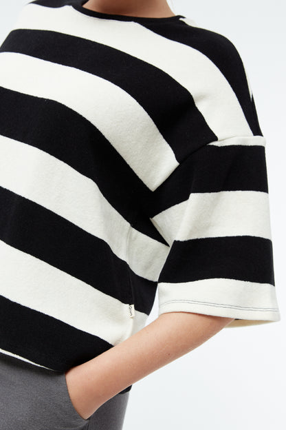 GIVN - GBSelma Off White / Black (Stripes) - WERTE FREUNDE