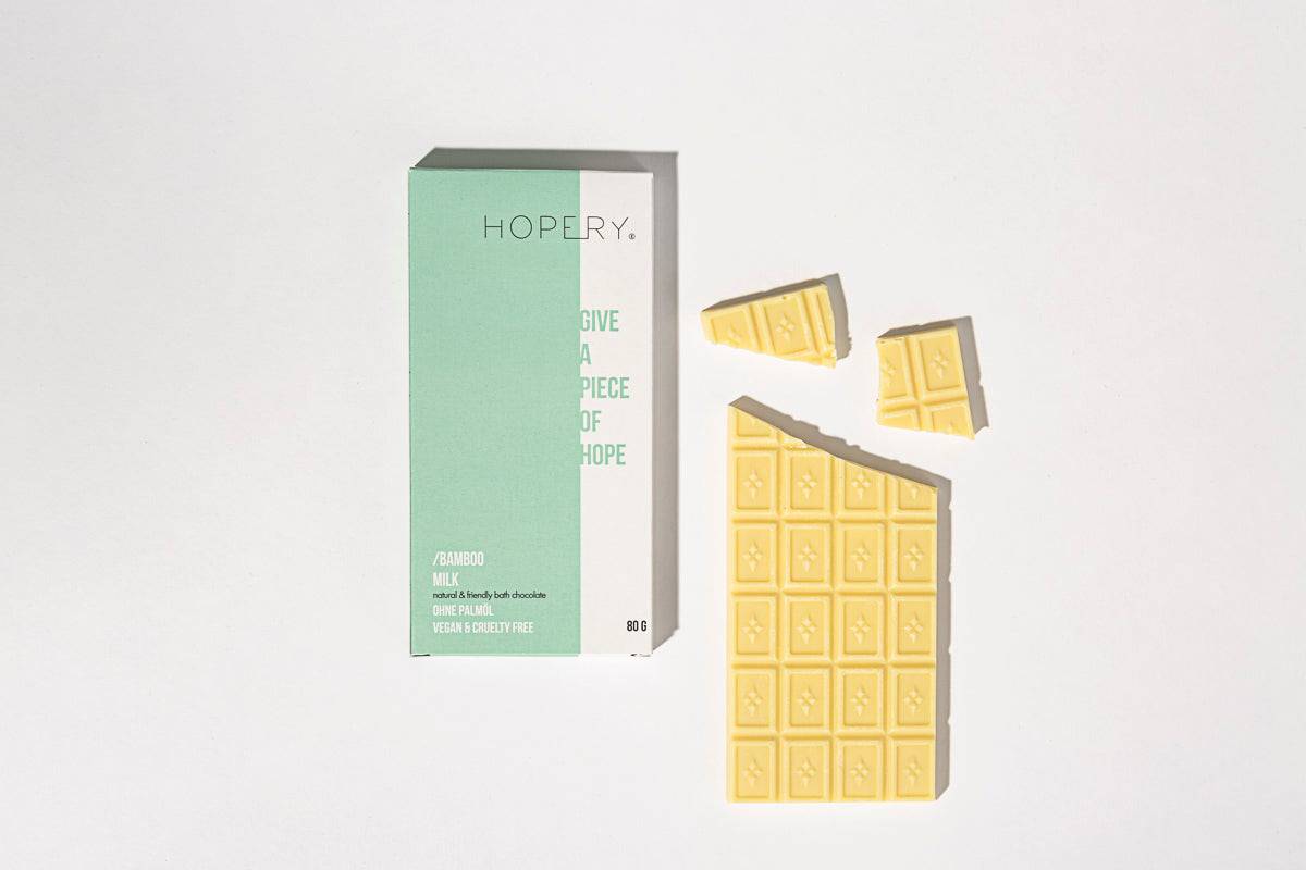HOPERY - Natural & Friendly Bath Chocolate Bamboo Milk 80 g - WERTE FREUNDE