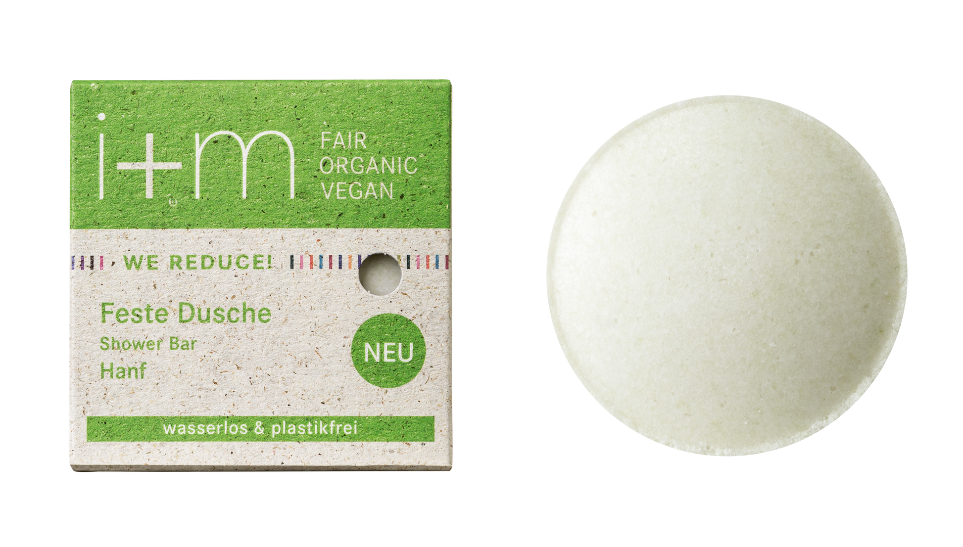 i+m - WE REDUCE! Feste Dusche Shower-Bar Hanf - 50 g - WERTE FREUNDE