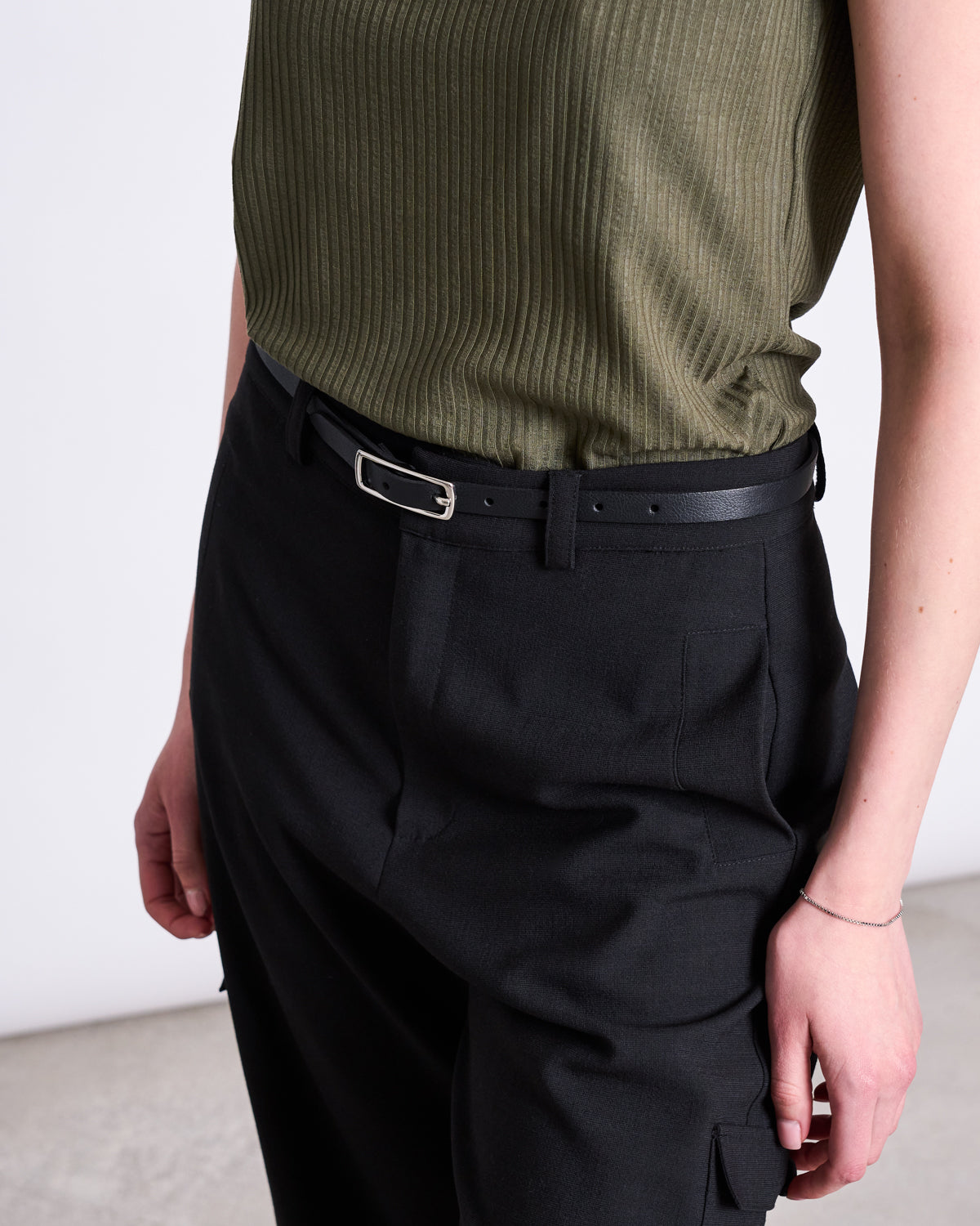 JAN N JUNE - NYBY Thin Belt python black/silver - WERTE FREUNDE