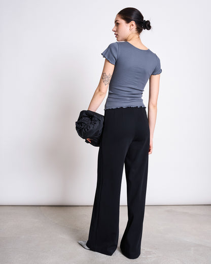 JAN N JUNE - LAREDO Wide Pants black - WERTE FREUNDE