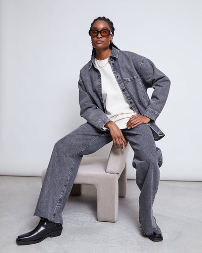 JAN N JUNE - SOLACE Denim Shirt light grey - WERTE FREUNDE