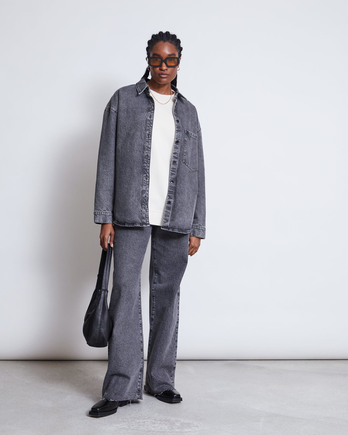 JAN N JUNE - SOLACE Denim Shirt light grey - WERTE FREUNDE