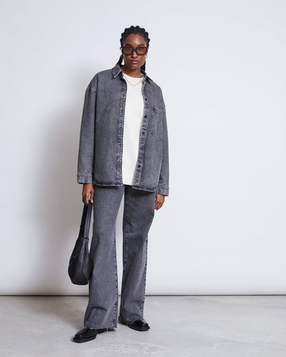 JAN N JUNE - SOLACE Denim Shirt light grey - WERTE FREUNDE