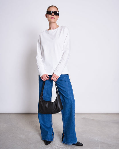 JAN N JUNE - BOY Brushed Longsleeve white - WERTE FREUNDE