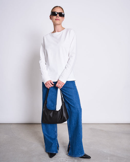 JAN N JUNE - BOY Brushed Longsleeve white - WERTE FREUNDE